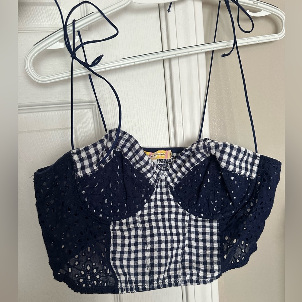 Urban Outfitters Black and White Bustier Crop Tank Top